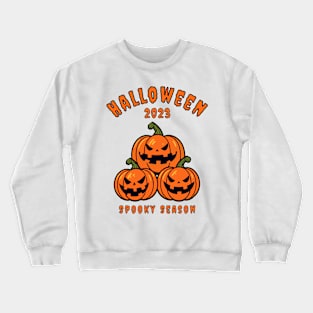 Halloween 2023 Spooky Season Pumpkin Jack O Lantern Festive Design Crewneck Sweatshirt